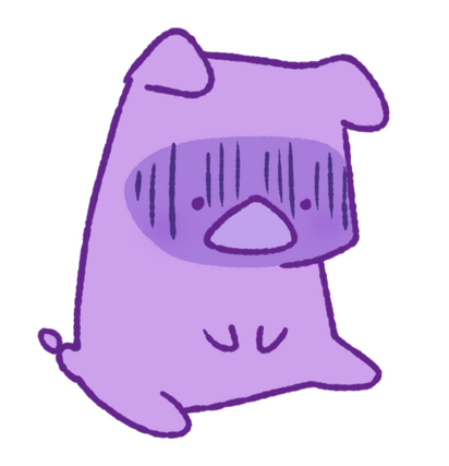 Looking Down Pig This pig is is worried and feels scared for the future