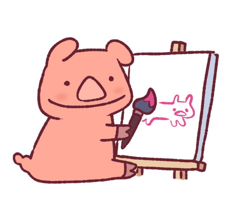 Artist Pig Look at that devious smile, he's about to change the world with his art