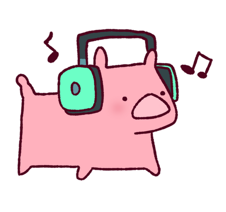Headphones Pig This pig is jamming out to some tunes