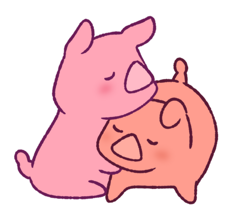 Two Loving Pigs These two love each other very much