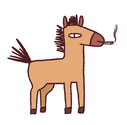 Horse This pig is not a pig, they're a horse, AND THEY'RE SMOKING??????